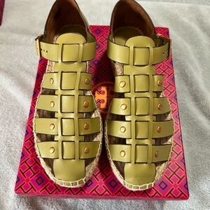 Tory Burch Olive Gladiator Platform Sandals